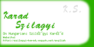 karad szilagyi business card